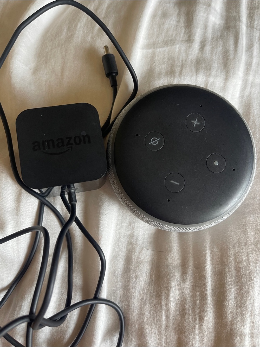 Amazon Echo Dot Smart Speaker in Black and Charcoal Gray